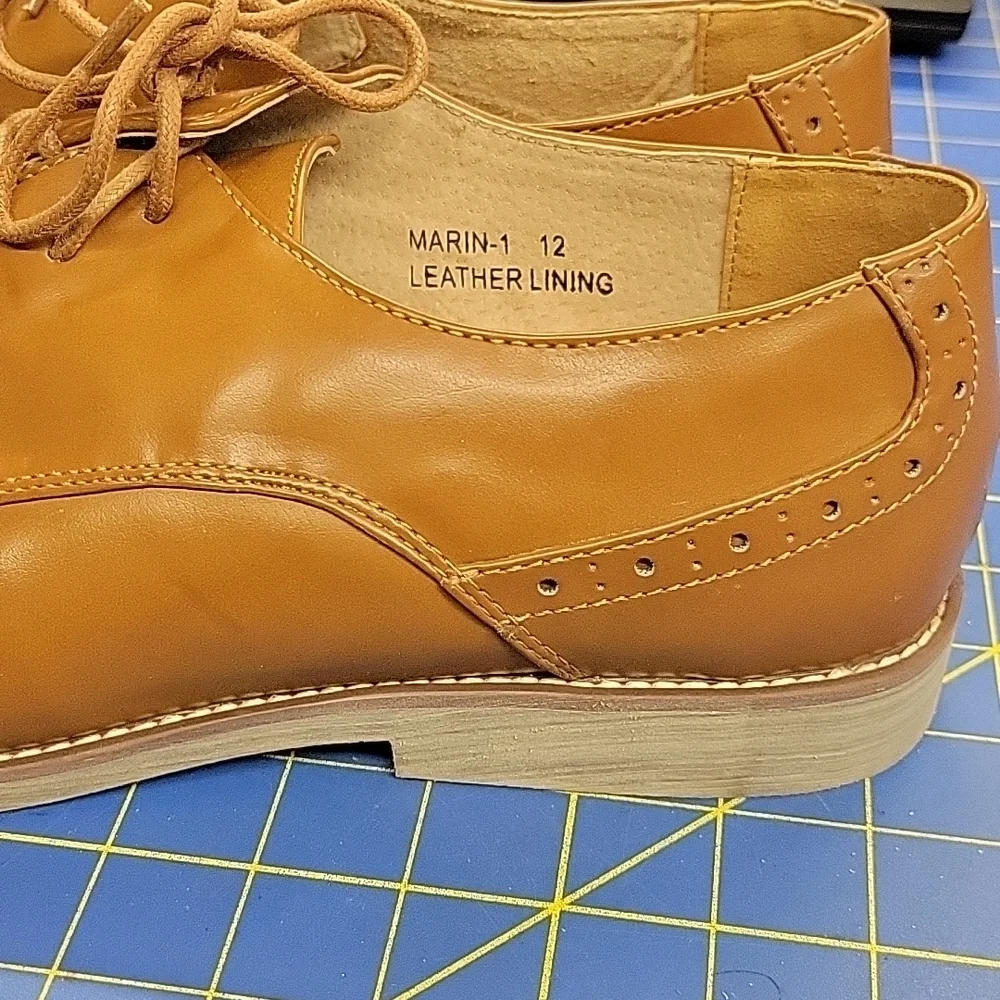 Flying Deer Leather Lining Men's Shoes Brown Size 12 Marin-1